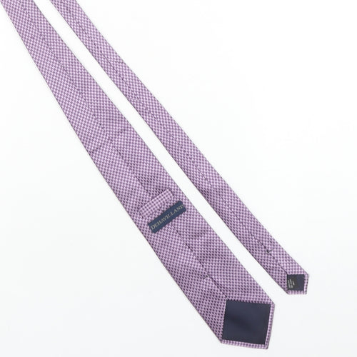 Dehavilland Men's Purple Silk Houndstooth Tie 176 Slim Designer Style