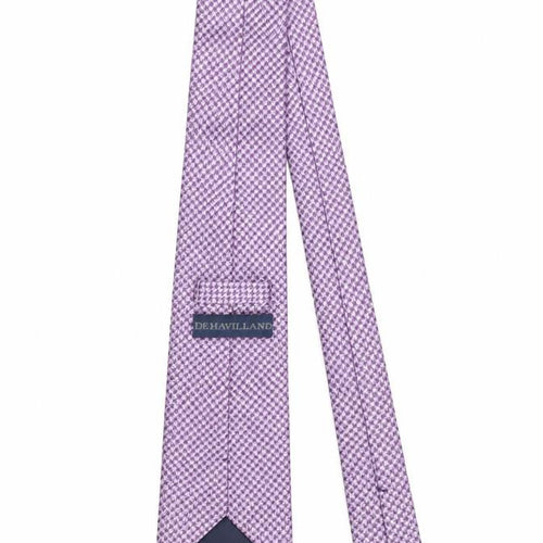 Dehavilland Men's Purple Silk Houndstooth Tie 176 Slim Designer Style