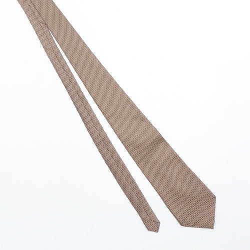 Valeria Bold Men's Brown Geometric Handmade Silk Tie