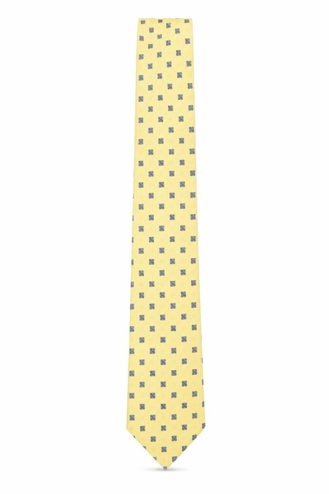 Angelo Bosani Men’s Yellow Geometric Silk Tie – 100% Silk Made in Italy