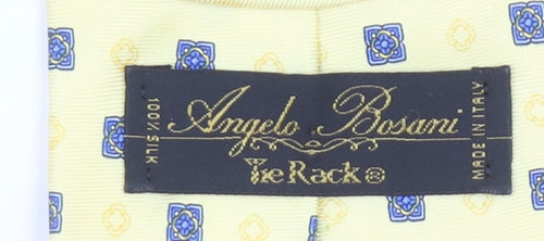 Angelo Bosani Men’s Yellow Geometric Silk Tie – 100% Silk Made in Italy
