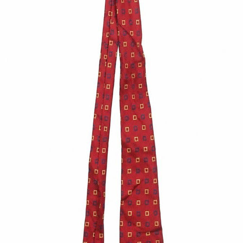 Charles Tyrwhitt Men's Red Geometric Silk Tie Made in England