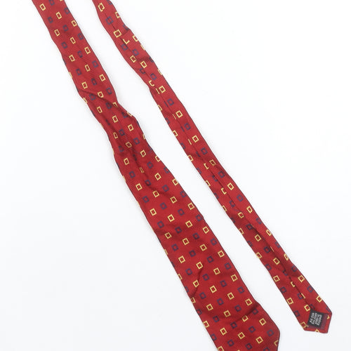 Charles Tyrwhitt Men's Red Geometric Silk Tie Made in England