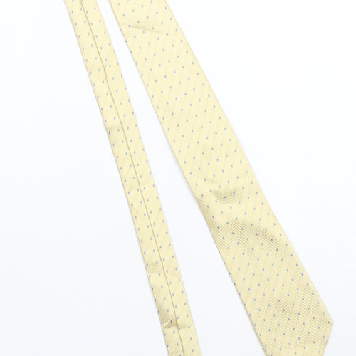 Daniel Hechter Men’s Yellow Polka Dot Silk Designer Tie One Size