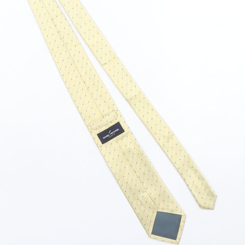 Daniel Hechter Men’s Yellow Polka Dot Silk Designer Tie One Size