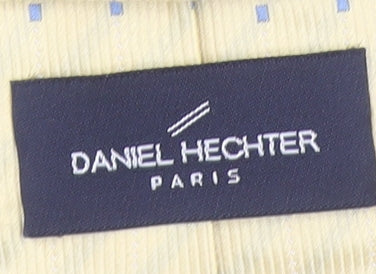 Daniel Hechter Men’s Yellow Polka Dot Silk Designer Tie One Size