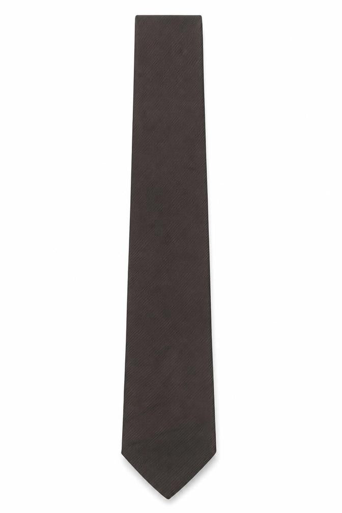 Front view of Tie Rack Men’s Brown Striped Silk Designer Tie One Size