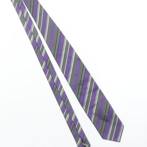 Baumler Men's Purple Striped Silk Tie Made in Italy
