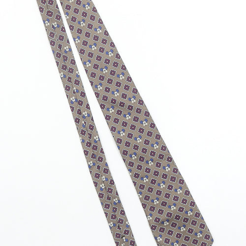 Balancine Disney Men’s Beige Geometric Silk Tie Mickey Mouse Vintage
