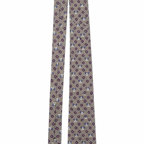 Balancine Disney Men’s Beige Geometric Silk Tie Mickey Mouse Vintage