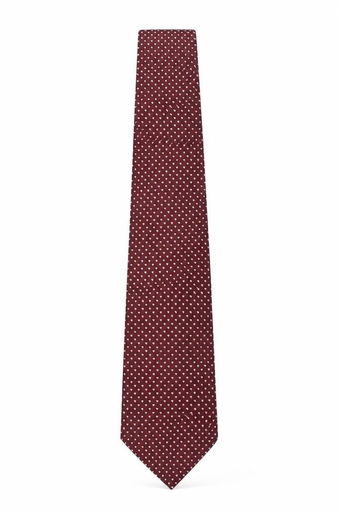 Victor Laurent Men's Red Polka Dot 100% Silk Tie Handmade 176cm