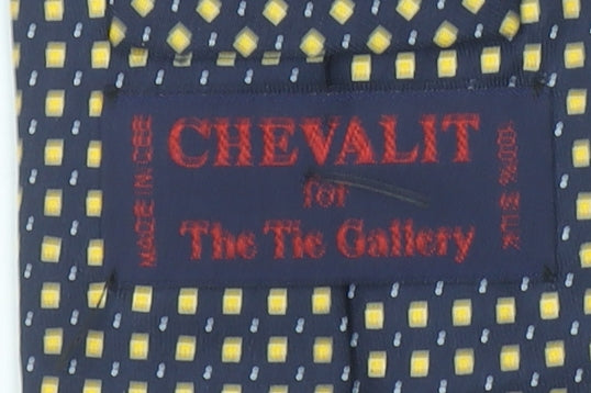 Chevalit Silk Blue and Yellow Geometric Men's Tie 176cm