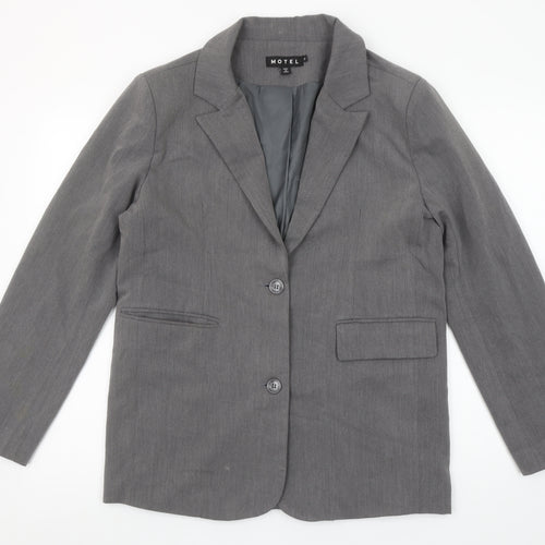 Motel Women’s Grey XS Classic Single-Breasted Blazer Jacket