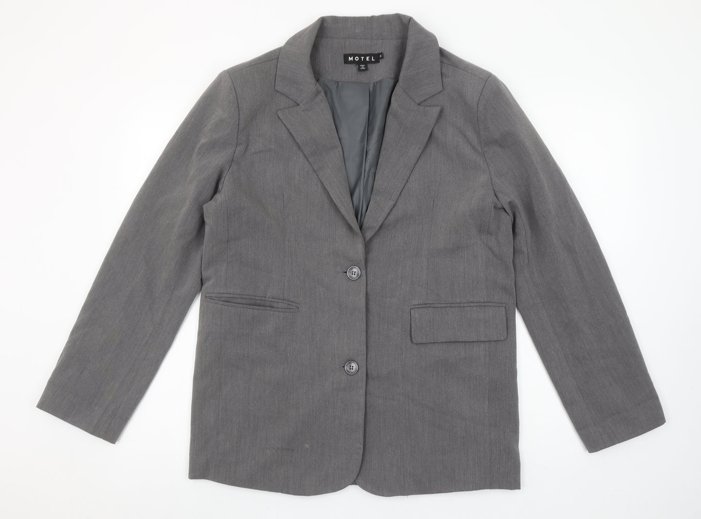 Motel Women’s Grey XS Classic Single-Breasted Blazer Jacket