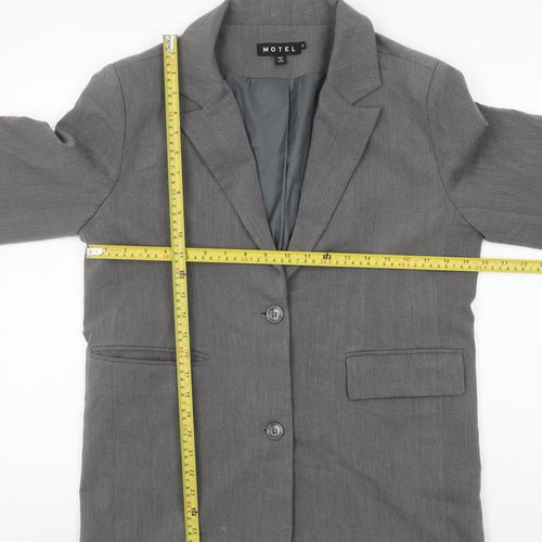 Motel Women’s Grey XS Classic Single-Breasted Blazer Jacket