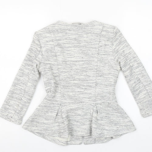 H&M Divided Women's Grey Peplum Zip Suit Jacket Size 8