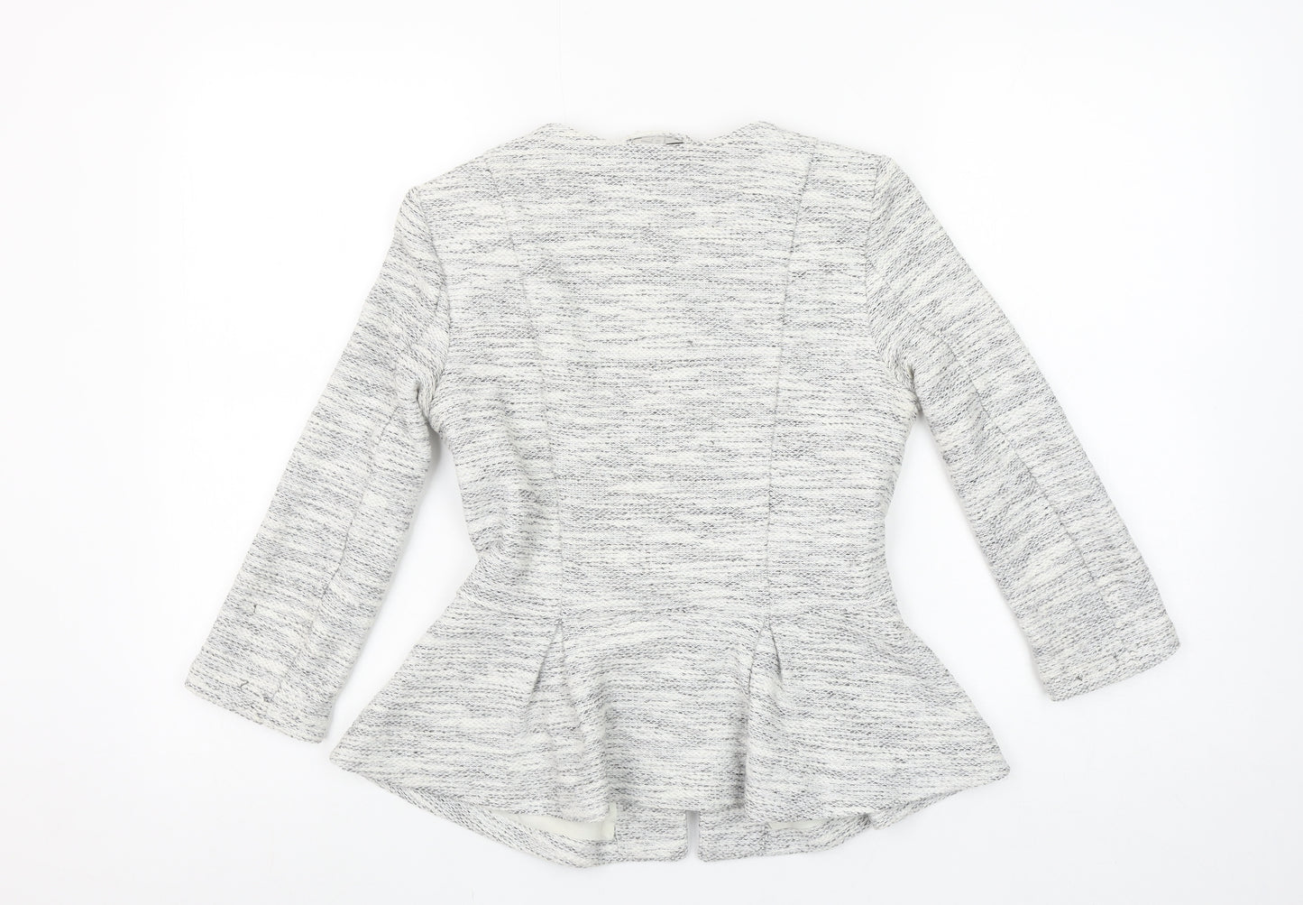 H&M Divided Women's Grey Peplum Zip Suit Jacket Size 8