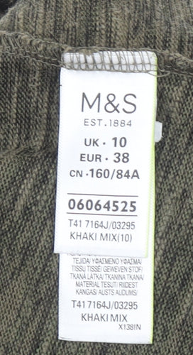 Marks and Spencer Women's Green Layered Blouse UK 10 Cotton Blend