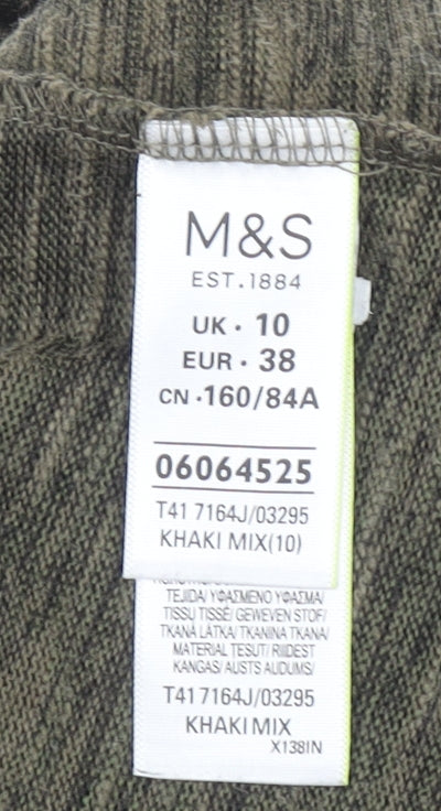 Marks and Spencer Women's Green Layered Blouse UK 10 Cotton Blend
