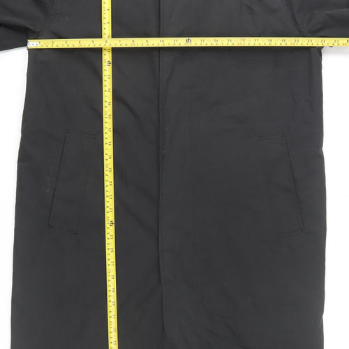 Dehavilland Men's Black Cotton Nylon Long Overcoat S 36-39"