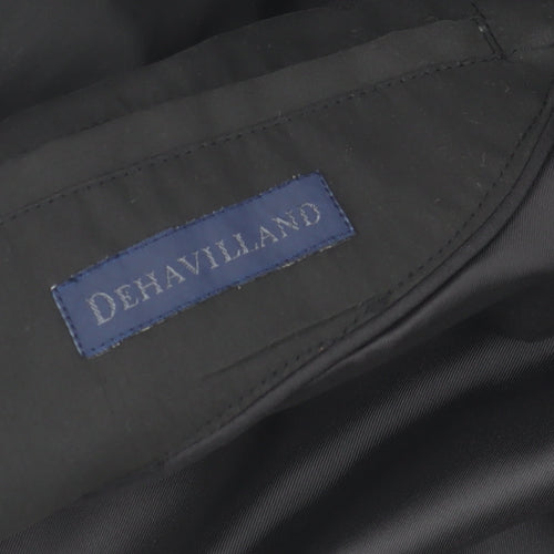 Dehavilland Men's Black Cotton Nylon Long Overcoat S 36-39"