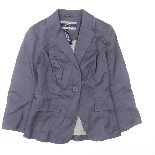New Look Women Blue Slim Fit Cotton Blazer UK 8 Smart Casual