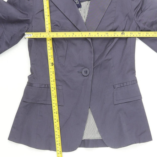 New Look Women Blue Slim Fit Cotton Blazer UK 8 Smart Casual