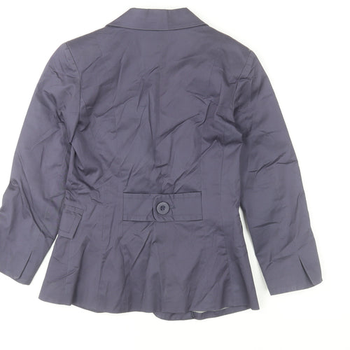 New Look Women Blue Slim Fit Cotton Blazer UK 8 Smart Casual