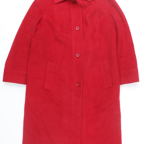 Windsmoor Women’s Red Wool Blend Long Overcoat Size 14