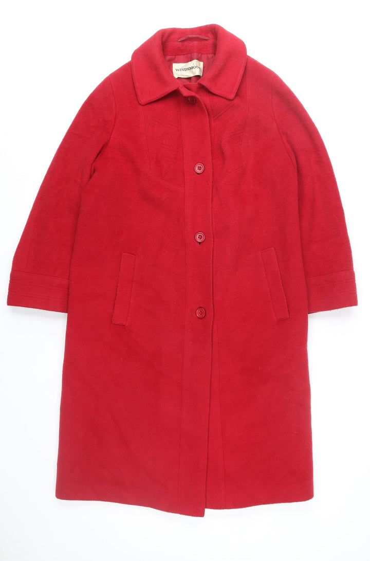 Windsmoor Women’s Red Wool Blend Long Overcoat Size 14