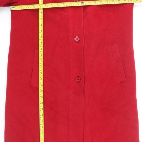 Windsmoor Women’s Red Wool Blend Long Overcoat Size 14