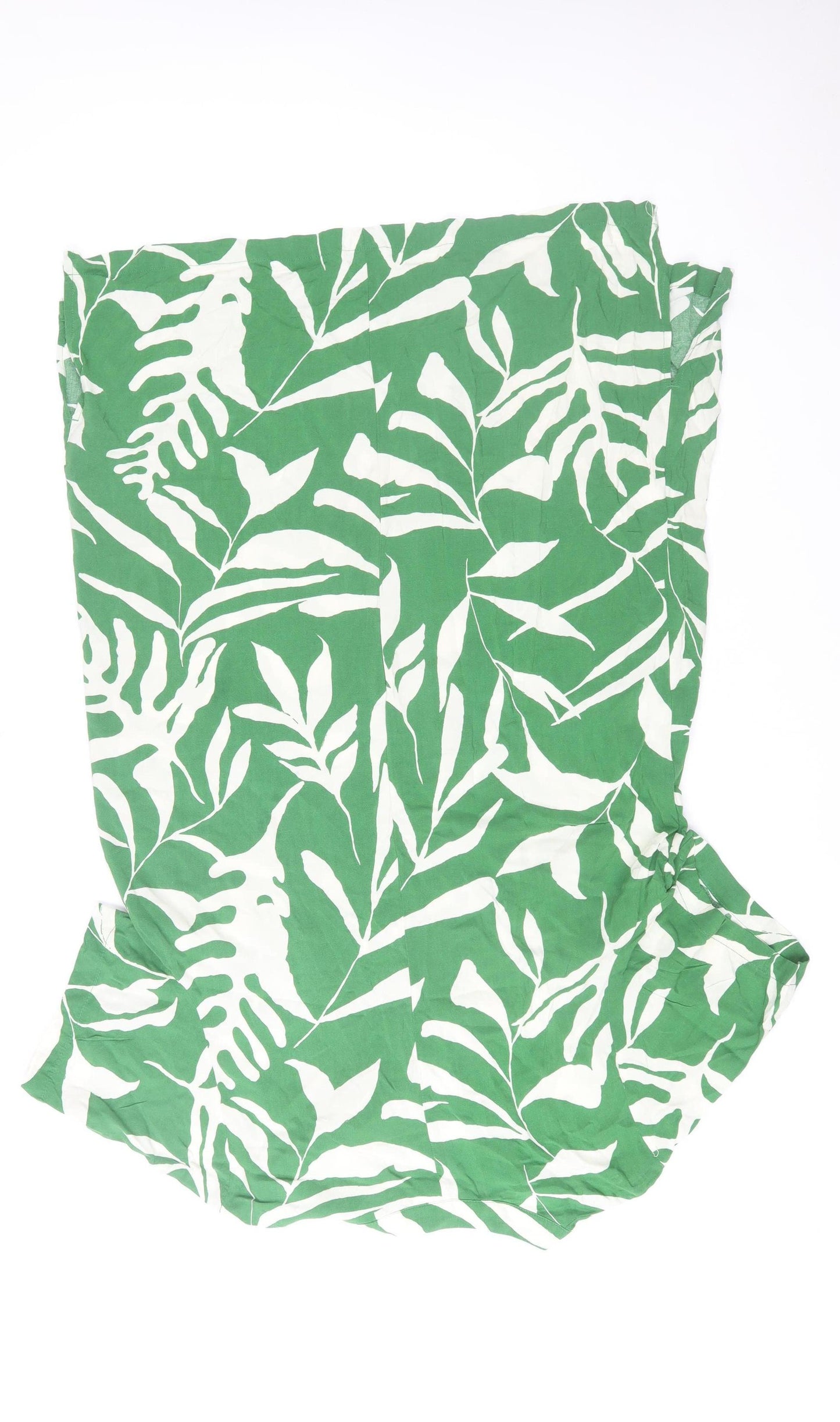 H&M Women’s Green Tropical Floral Viscose Short Sleeve Shift Dress Size M
