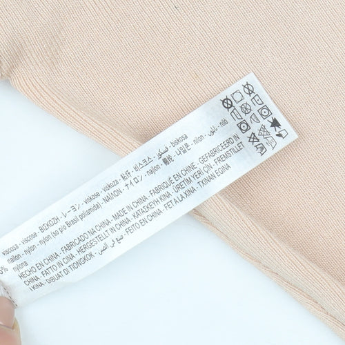 Zara Women Beige Knit Slim Fit Long Sleeve Crew Neck Blouse Size 8