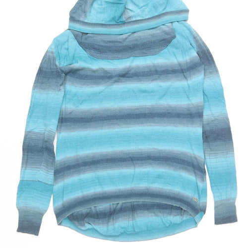 Animal Women’s Blue Striped Hooded Pullover Jumper Size 10