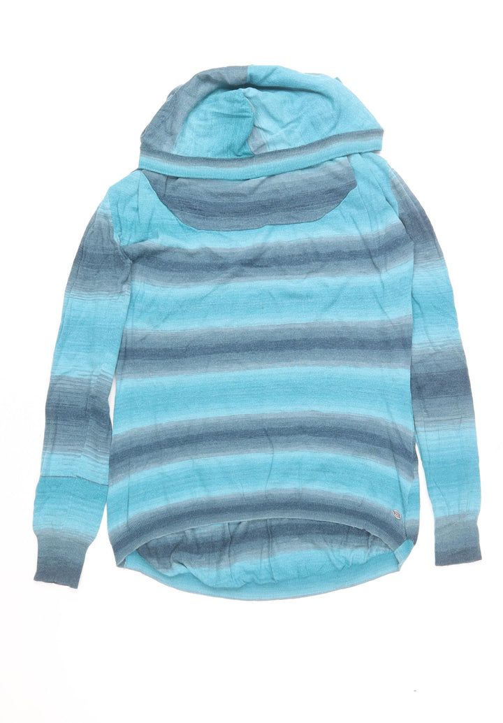 Animal Women’s Blue Striped Hooded Pullover Jumper Size 10