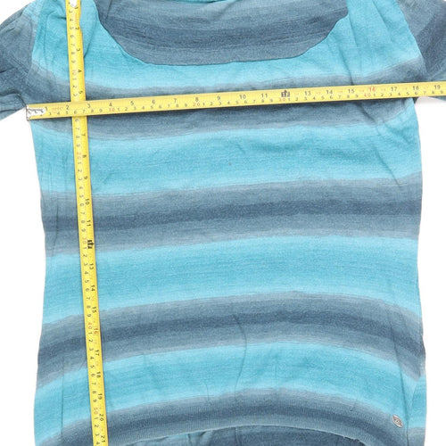 Animal Women’s Blue Striped Hooded Pullover Jumper Size 10
