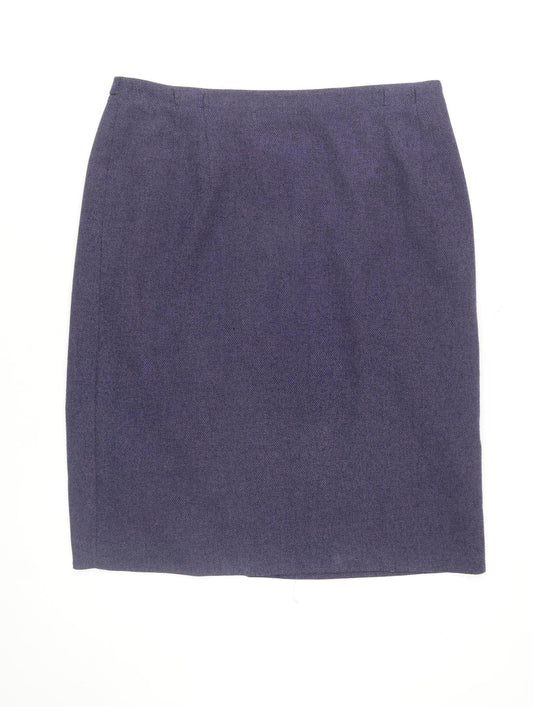 Eastex Women’s Blue Tweed Knee Length Pencil Skirt Size 16