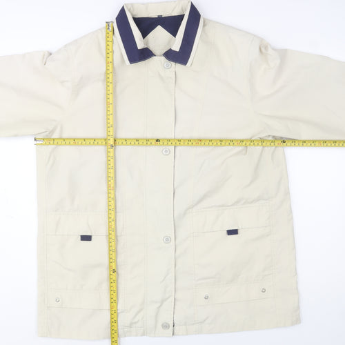 Outer Layer Women's Beige Rain Coat Size 16 Waterproof Mid-Length