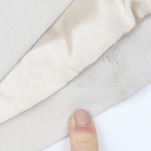 Jasper Conran Women Beige Zip-Up Crepe Jacket Size 20