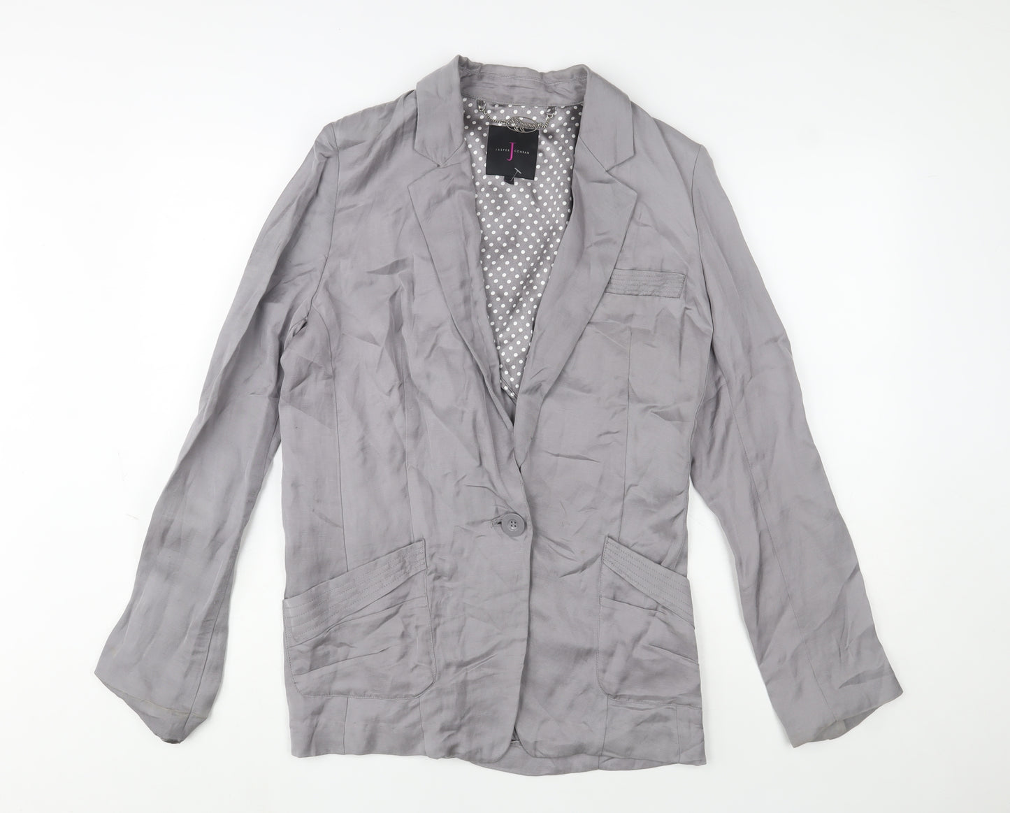 Jasper Conran Women’s Grey Linen Blend Blazer Size 12