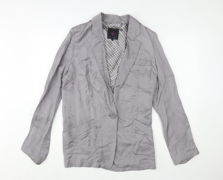 Jasper Conran Women’s Grey Linen Blend Blazer Size 12