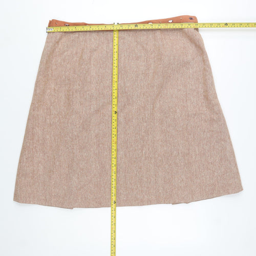 Florence & Fred Women's Beige Embroidered A-Line Tweed Skirt Size 20