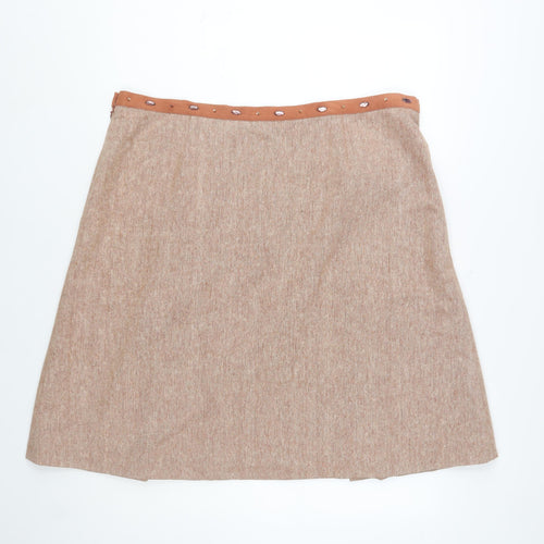 Florence & Fred Women's Beige Embroidered A-Line Tweed Skirt Size 20