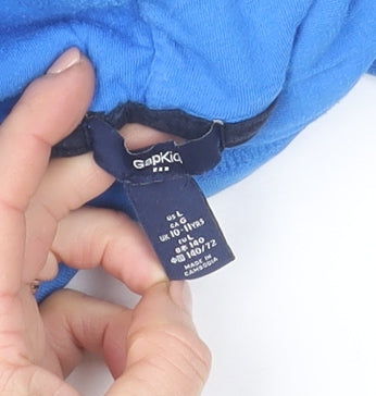 Gap Kids Boys Blue Pullover Hoodie Size 10-11 Years Cotton Warm Logo