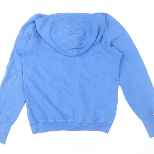 Superdry Men’s Blue Full Zip Hoodie S Regular Fit Logo Fleece
