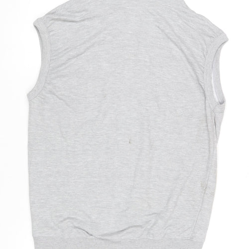 CMMT Men's Grey Hooded Sleeveless T-Shirt XL Cotton Blend
