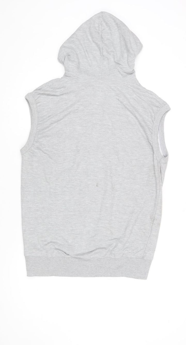 CMMT Men's Grey Hooded Sleeveless T-Shirt XL Cotton Blend