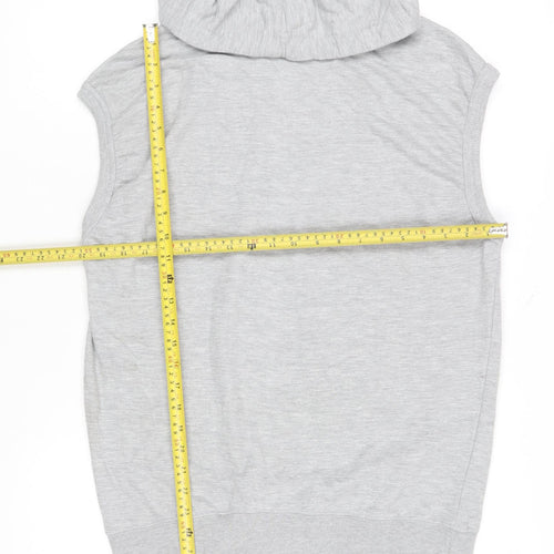 CMMT Men's Grey Hooded Sleeveless T-Shirt XL Cotton Blend