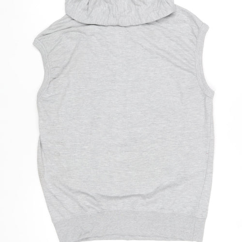 CMMT Men's Grey Hooded Sleeveless T-Shirt XL Cotton Blend