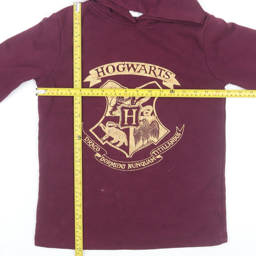 Harry Potter Boys Burgundy Hoodie 11-12 Years Hogwarts Crest Pullover